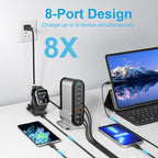 USB C Fast Charger : Fast Charging Station : 285W-8 Port Desktop Multiple - Image 2