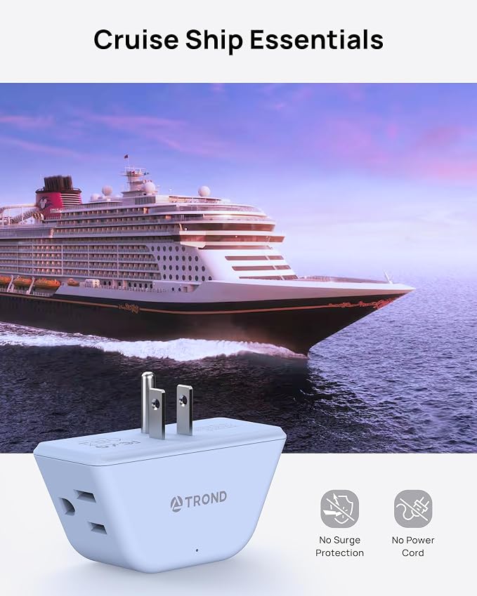 TROND Outlet Extender, 3 Way Angled Wall Plug Splitter, 3-Prong Grounded Outlet - Image 5