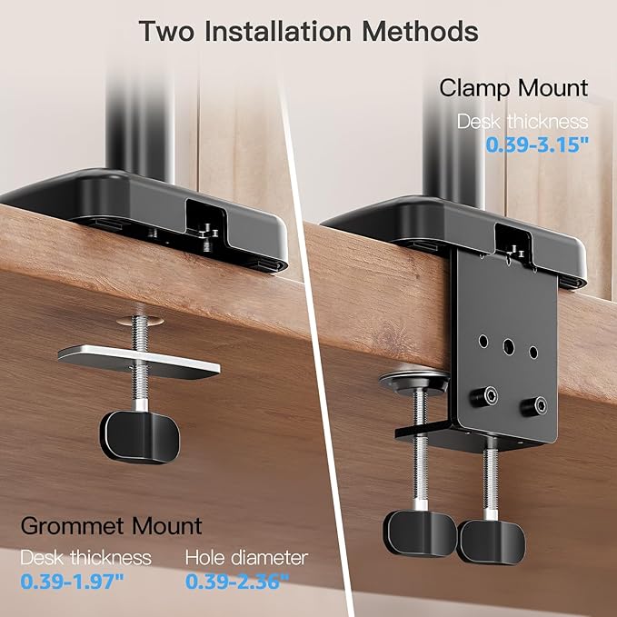 MOUNTUP 27 inch Extra Long Monitor Arm, Single Desk Mount - Image 8