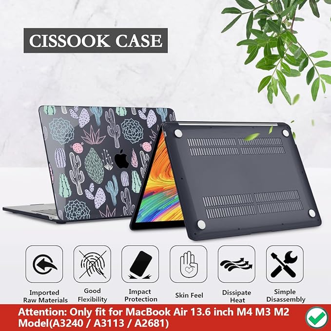 CISSOOK Laptop Hard Shell Case for MacBook Air 13.6 Inch Case 2025 2024 2022 - Image 6