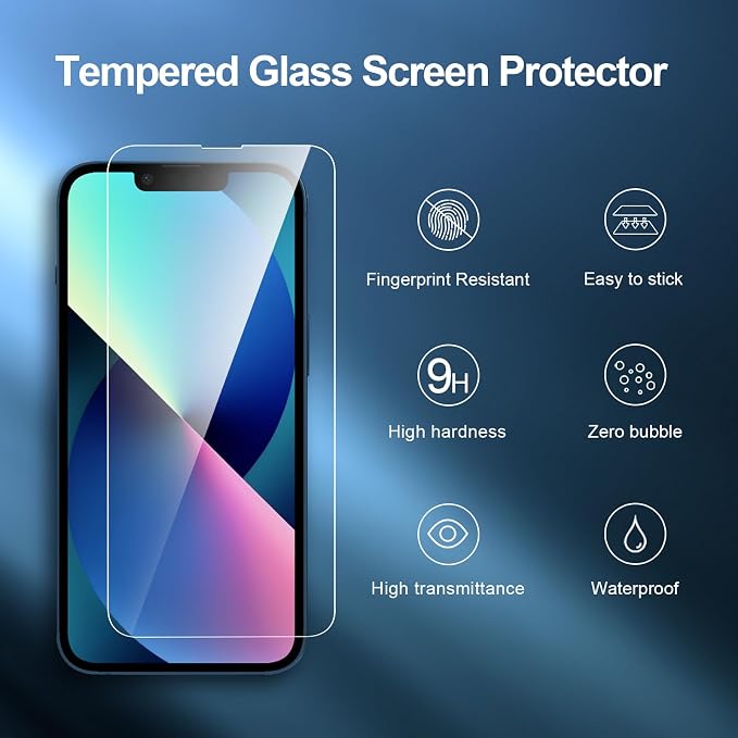 NEW'C 3 Pack Designed for iPhone 14, iPhone 13, iPhone 13 Pro Screen Protector - Image 4
