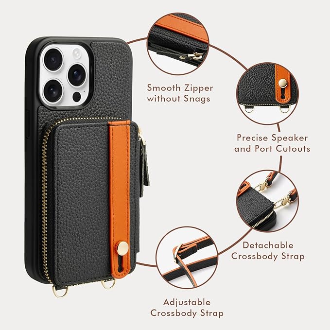 LAMEEKU for iPhone 15 Pro Max Wallet Case - Image 5