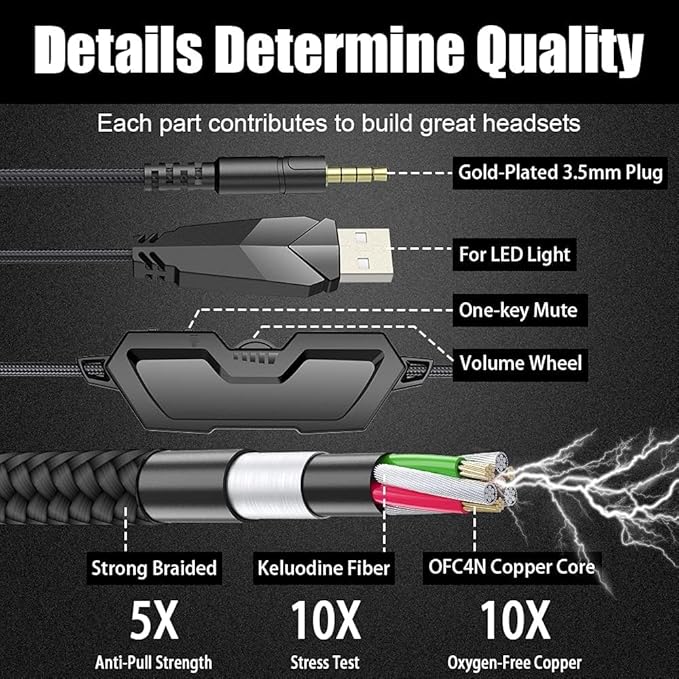 BENGOO G9000 Stereo Gaming Headset - Image 6