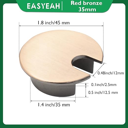 1 Pcs Desk Grommet 1-3/8" / 35 mm, Desk Cord Hole Cover, Cable Grommet Metal - Image 8