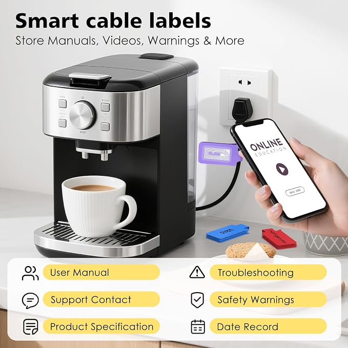 24 Set Smart NFC Cable Labels - Image 4