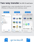 Lightning to SD & TF Card Reader Adapter, Apple MFi Certified 2 in 1 Micro SD - Image 6
