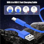 3-Pack Blue USB A to USB C Cable, Compatible - Image 5