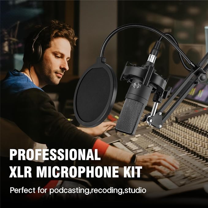 Condenser Microphone XLR Professional Studio Recording Microphone Kit - Image 2
