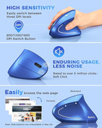 Lekvey Ergonomic Mouse, Vertical Wireless Mouse Rechargeable 2.4G USB Optical - Image 5
