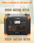 Portable Power Station 1000W, GRECELL 999Wh Solar Generator - Image 2