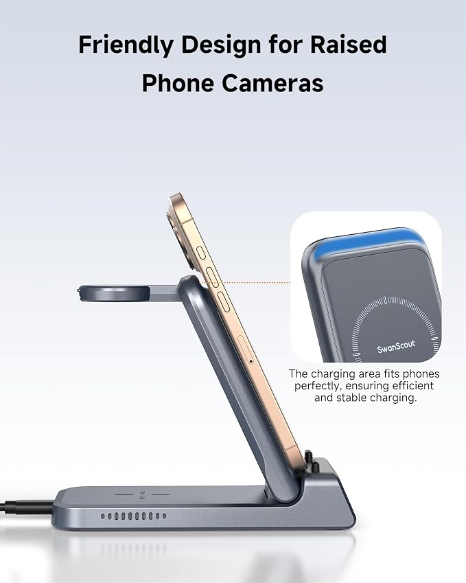 Wireless Charger for iPhone, SwanScout 703A, Charging Station for iPhone - Image 6