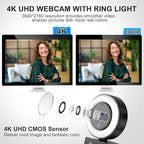 4K Webcam with Light, HD Webcam - Image 2