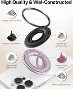 Magnetic Phone Grip for MagSafe Ring Holder, Magnet Phone Grip Stand Finger - Image 7