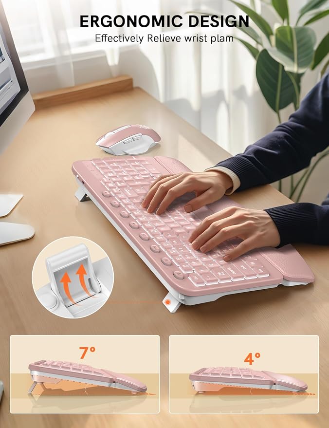 SABLUTE Ergonomic Wireless Keyboard and Mouse Combo - Image 9