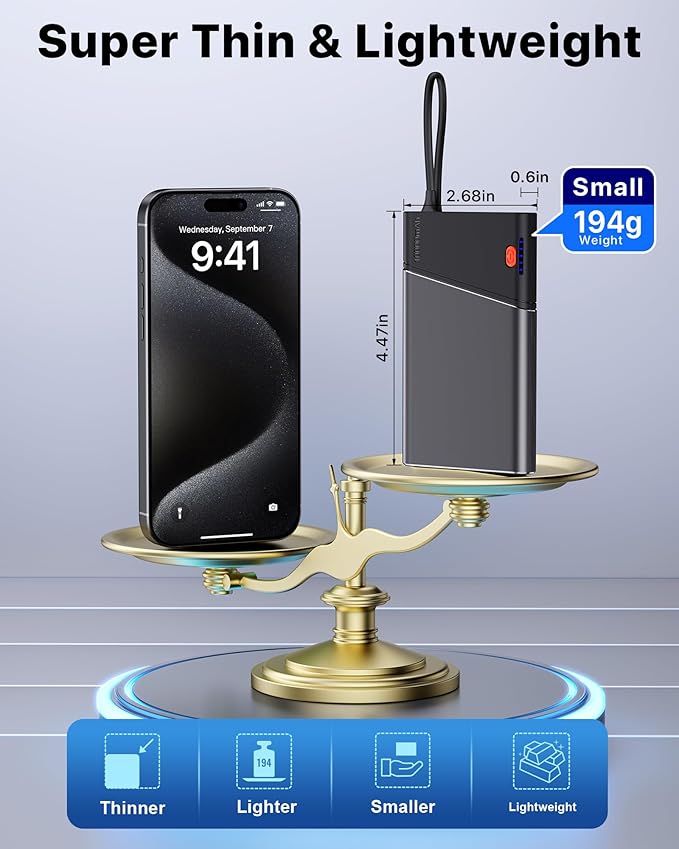 Aaoyun Portable Charger Power Bank, 10000mAh 22.5W PD Fast Charging Powerbank - Image 7
