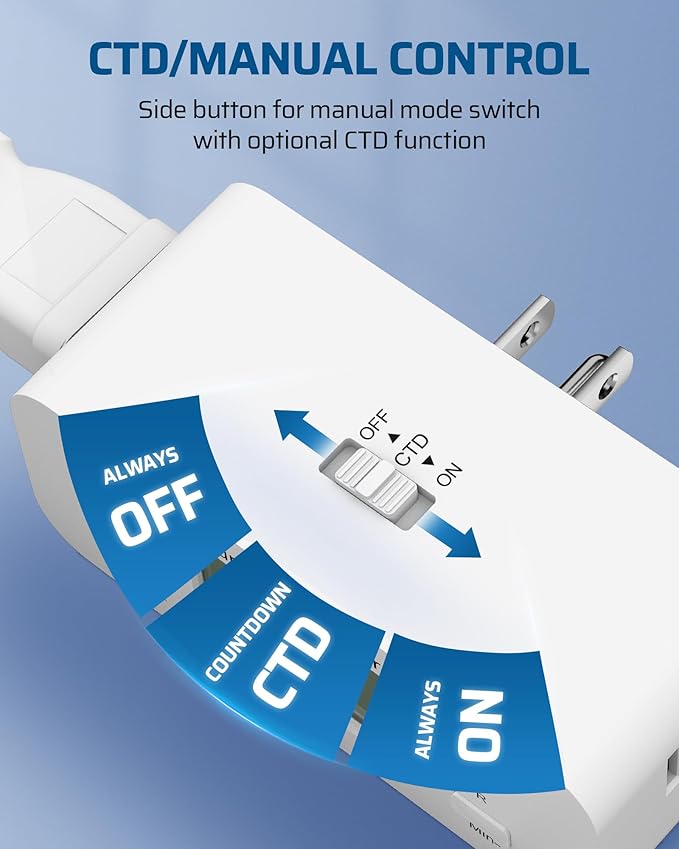 DEWENWILS 2 Pack Indoor Countdown Timer Outlet, Timers - Image 2