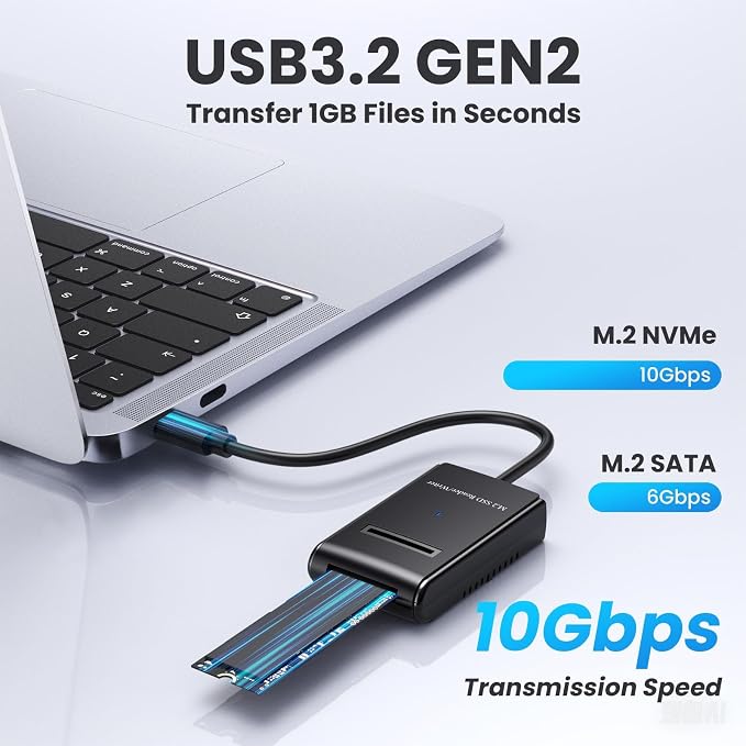 M.2 NVMe&SATA Reader, M.2 SSD to USB C Reader Adapter - Image 5