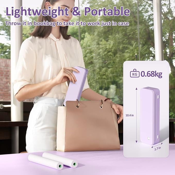 Inkless Portable Printer for Travel, Wireless Thermal Printer Supports 8.5 x 11 - Image 5