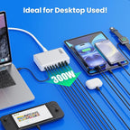 USB C Charger 300W USB C Charger Block 8-Ports GaN IV Fast Charging Station - Image 5