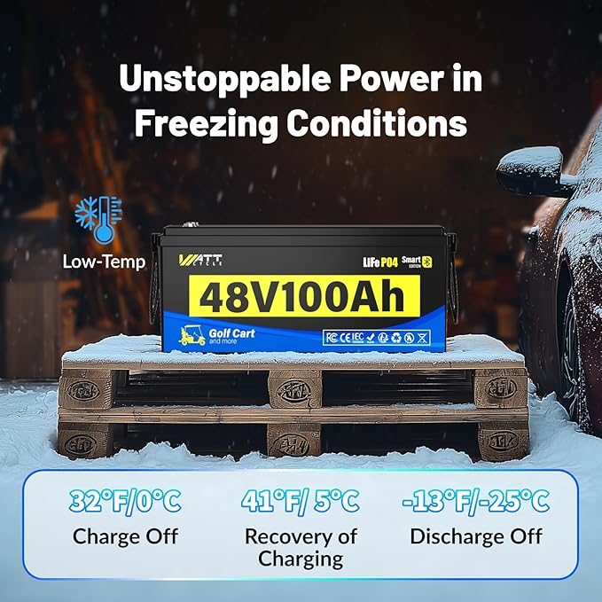 48V 100Ah Lithium Battery for Golf Cart, Built-in Bluetooth & 200A BMS & Mobile - Image 4
