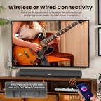 BESTISAN 100 Watt 40 Inch TV Sound Bar, Home Theater System Wired and Wireless - Image 4