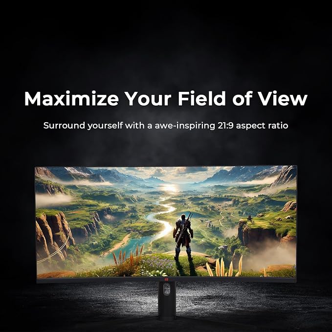 Deco Gear 34" 3440x1440 21:9 Ultrawide Curved Monitor, 4000:1 Contrast Ratio - Image 2