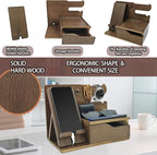 3-in-1 Wood Phone Docking Station Organizer - Image 5