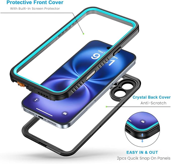 Lanhiem for iPhone 16 Case, IP68 Waterproof Dustproof Shockproof Cases - Image 3