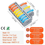 5Pcs Lever Wire Connectors, 3 in 9 Out Quick Wiring Cable Electrical Connector - Image 4