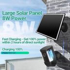2-Pack Solar Panel Charger for Ring Camera, 8W High-Efficiency - Image 3