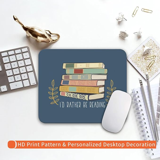 Square Mouse Pad Books, Personalized Premium-Textured Custom Mouse Mat Design - Image 6