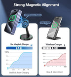 Magnetic Wireless Charger Stand 15W Fast Mag-Safe Charger - Image 3