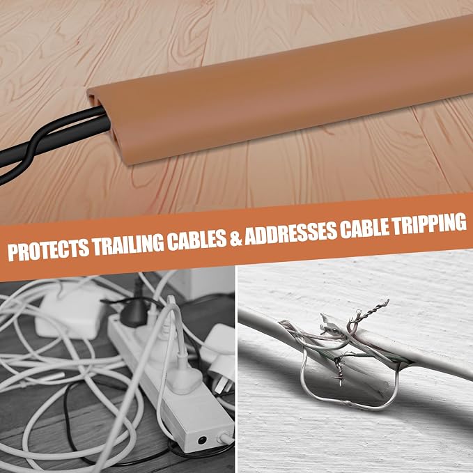 Floor Cord Cover Cavity 0.8"x0.37" Self Adhesive Cord Hider, 3.3FT Low Profile - Image 6