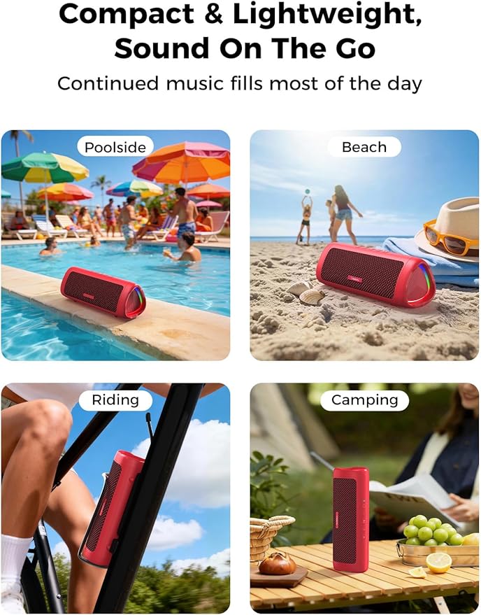 Bluetooth Speaker, 20W HD Sound, Portable Wireless, IPX5 Waterproof, - Image 7