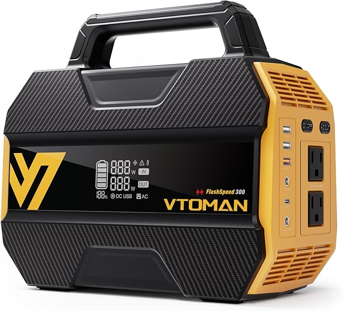 VTOMAN FlashSpeed 300 Portable Power Station 300W, 230Wh Solar Generator by VTOMAN