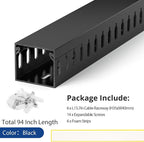 ZhiYo H1.4 x W1.6in Server Rack Cable Management Raceway, 94.5in Cable Raceway - Image 4