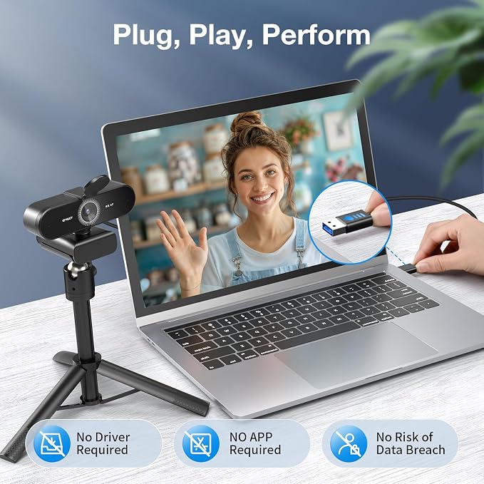 EMEET NOVA 4K Webcam with Tripod - Image 6