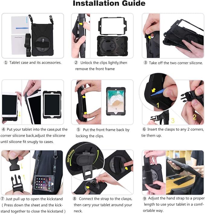 BRAECN for Galaxy Tab A 10.1 2019 Case, Heavy Duty Shockproof Rugged Case - Image 8