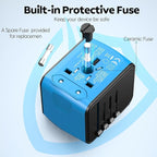 JMFONE Universal Travel Adapter, 4 USB C/A Ports & 2500W AC Outlets, All-in-One - Image 4