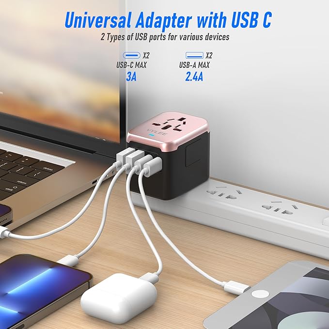Universal International Power Travel Plug Adapter, 5 in 1 European Travel Plug - Image 2