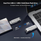512GB USB External SSD up to 450MB/s Metal Housing, Dual Type C+ A USB 3.2 Gen - Image 2