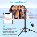 Victiv 68 inch/ 173cm Phone Tripod Stand, Selfie Stick Tripod - Image 2