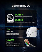 Belkin 6-Outlet Wall Surge Protector w/ 2 USB-A Ports, Wall-Mountable Surge - Image 3