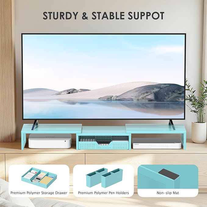 OPNICE Desk Organizers and Accessories, Dual Monitor Stand Riser - Image 7