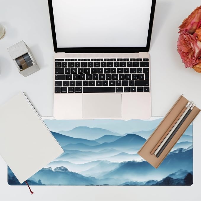 Large Gaming Mouse Pad for Desk, Mountain Desk Mat, Misty Forest Mountains Desk - Image 7