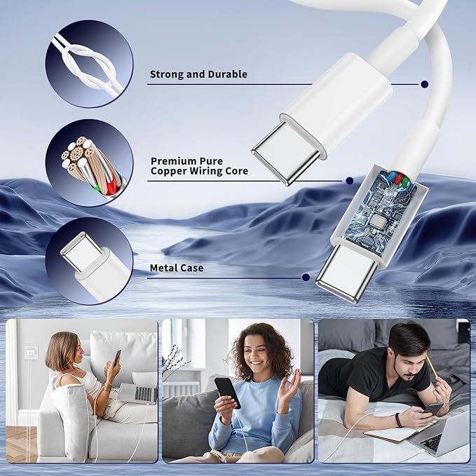 iPhone 16 15 Pro Max Charger Fast Charging, 45W Dual Port USB C Fast Charger - Image 5