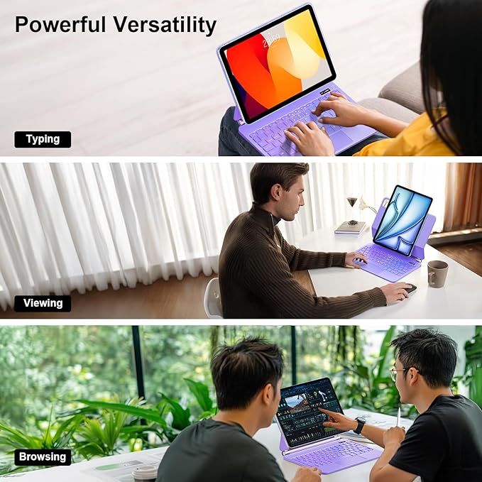 Keyboard Case for iPad Air 13 inch, iPad Pro 12.9 inch，Magic-Style Magnetic – - Image 7