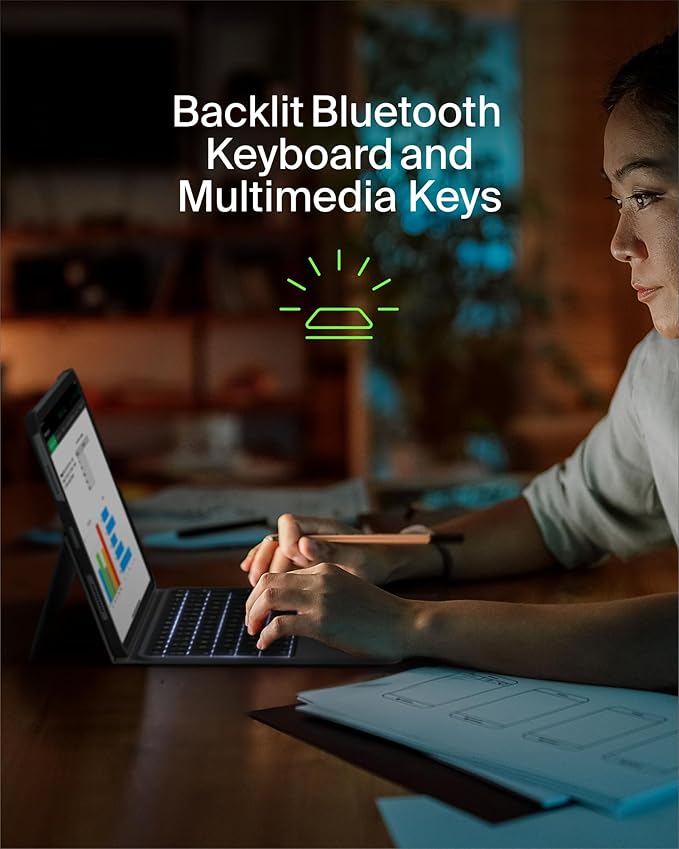 Belkin Everyday Keyboard Case w/Cradle, Backlit Bluetooth Keyboard, Magnetic - Image 5