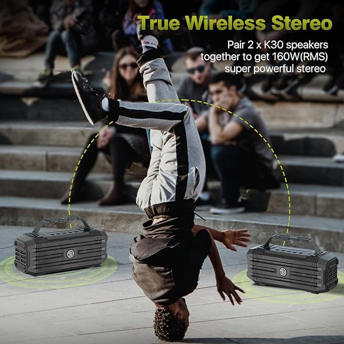 Bluetooth Speaker 120W Peak 80W Portable Wireless Hi-Fi Loud Outdoor IPX6 - Image 4