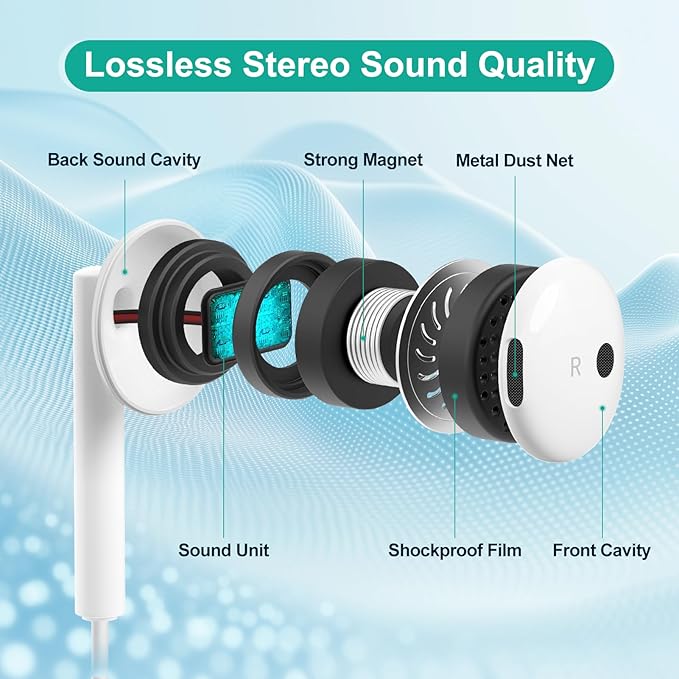 USB C Headphones for iPhone 17 16 15, Wired Headphones USBC for iPad Pro Air - Image 6